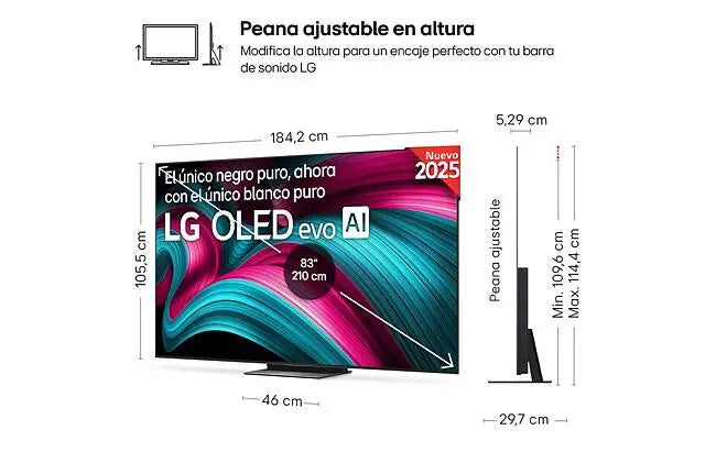 TV OLED evo AI C5 210cm (83") LG OLED83C56LA, Smart TV 4K